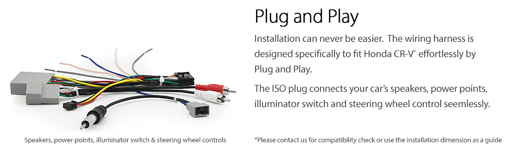 HCRV17AND GPS Aftermarket Honda CR-V CRV Year 2007 2008 2009 2010 2011 RE1 RE2 RE3 RE4 RE5 RE7 chassis 3rd generation gen large 9-inch 9' touchscreen Universal Double DIN Latest Australia UK European USA Original CarPlay Android Auto 10 Car USB player radio stereo 4G LTE WiFi head unit details Aftermarket External and Internal Microphone Bluetooth Europe Sat Nav Navi Plug and Play ISO Plug Wiring Harness Matching Fascia Kit Facia Free Reversing Camera Album Art ID3 Tag RMVB MP3 MP4 AVI MKV Full High Definition FHD 1080p DAB+ Digital Radio DAB + Connects2 CTSIZ001.2