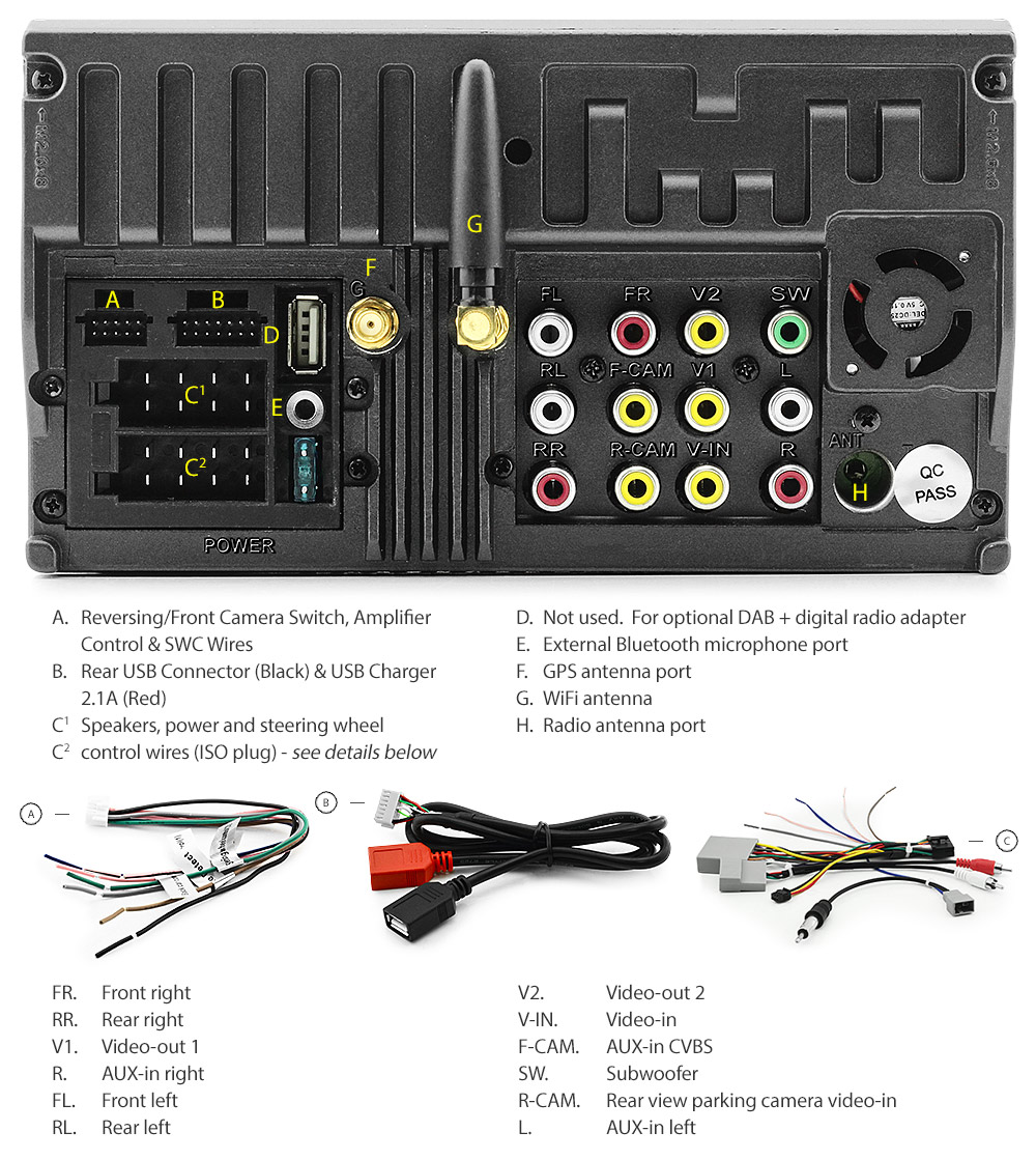 HCRV23AND GPS Aftermarket Honda CR-V CRV Year 2007 2008 2009 2010 2011 RE1 RE2 RE3 RE4 RE5 RE7 chassis 3rd generation gen Universal Double DIN Latest Australia UK European USA Original Android 7.1 Nougat car USB Charger 2.1A SD player radio stereo head unit details Aftermarket External and Internal Microphone Bluetooth Europe Sat Nav Navi Plug and Play ISO Plug Wiring Harness Matching Fascia Kit Facia Free Reversing Camera Album Art ID3 Tag RMVB MP3 MP4 AVI MKV Full High Definition FHD AirPlay Air Play MirrorLink Mirror Link 1080p DAB+ Digital Radio DAB + Connects2 CTSHO001.2
