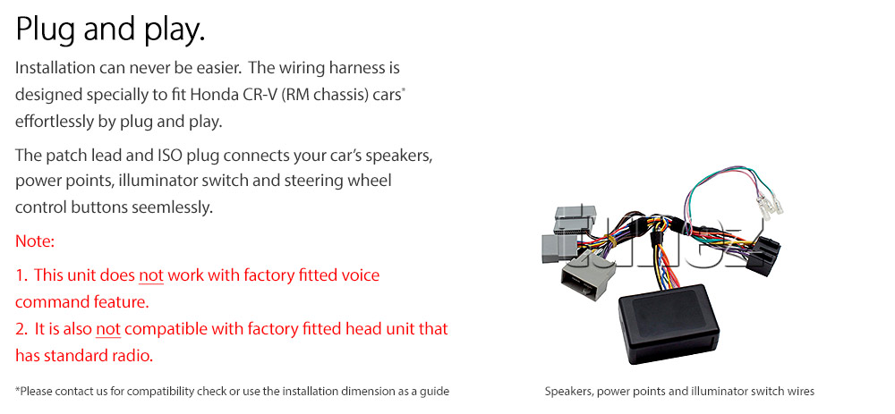 HCRV26AND GPS Aftermarket Honda CR-V CRV Year 2012 2013 2014 2015 2016 RM1 RM3 RM4 chassis 4th generation capacitive 10 inches touchscreen Universal Double DIN Latest Australia UK European USA Original CarPlay Android Auto 10 Car USB player radio stereo 4GdLTE WiFi head unit details Aftermarket External and Internal Microphone Bluetooth Europe Sat Nav Navi Plug and Play ISO Plug Wiring Harness Matching Fascia Kit Facia Free Reversing Camera Album Art ID3 Tag RMVB MP3 MP4 AVI MKV Full High Definition FHD 1080p DAB+ Digital Radio DAB + Connects2 CTSIZ001.2