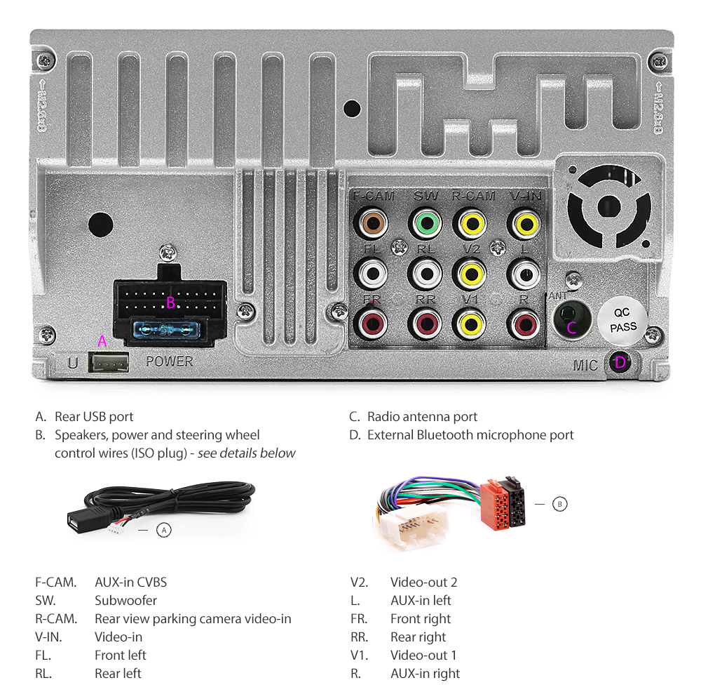 HCVC16DVD 7-inch Aftermarket Honda Civic Hatchback 3-Door 7th Generation, EP2, EP3, EP4 Year 2001 2002 2003 2004 2005 Universal Direct Loading design car DVD USB SD player MP3 Album Art ID3 Tag RDS radio stereo head unit details AUX-in Aftermarket External and Internal Microphone Bluetooth RMVB MP4 AVI MKV 1080p Full High Definition FHD Free Reversing Camera UK United Kingdom Fascia Facia Kit ISO Plug Wiring Harness Steering Wheel Control buttons Double DIN Patch Lead Connects2 tunez tunezmart