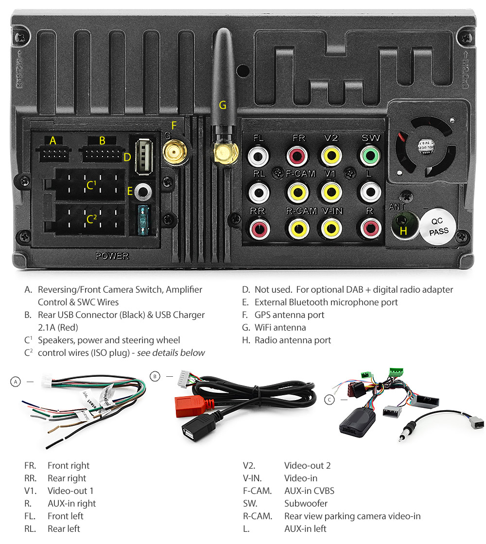 HCVC26AND GPS Aftermarket Honda Civic Hatchback Hatch 3-Door 5-Door 8th Generation Europe European FK FN Year 2007 2008 2009 2010 2011 7-inch Universal Double DIN Latest Australia UK European USA Original Android 7.1 Nougat car USB Charger 2.1A SD player radio stereo head unit details Aftermarket External and Internal Microphone Bluetooth Europe Sat Nav Navi Plug and Play Fascia Kit Right Hand Drive ISO Plug Wiring Harness Steering Wheel Control Double DIN MID Multi-Information Display Patch Lead Connects2 Free Reversing Camera Album Art ID3 Tag RMVB MP3 MP4 AVI MKV Full High Definition FHD Apple AirPlay Air Play MirrorLink Mirror Link 1080p DAB+ Digital Radio DAB +