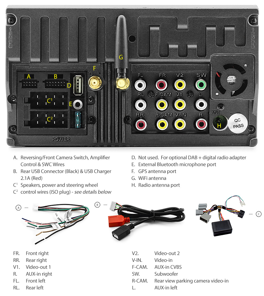 HCVC27AND GPS Honda Civic Sedan 4-Door 9th Generation Europe European FB FB2 FB4 Year 2012 2013 2014 2015 2016 7-inch Universal Double DIN Latest Australia UK European USA Original Android 7.1 Nougat car USB Charger 2.1A SD player radio stereo head unit details Aftermarket External and Internal Microphone Bluetooth Europe Sat Nav Navi Plug and Play ISO Plug Wiring Harness Matching Fascia Kit Facia Free Reversing Camera Album Art ID3 Tag RMVB MP3 MP4 AVI MKV Full High Definition FHD AirPlay Air Play MirrorLink Mirror Link 1080p DAB+ Digital Radio DAB + Connects2 CTSHO006.2 tunez tunezmart OEM