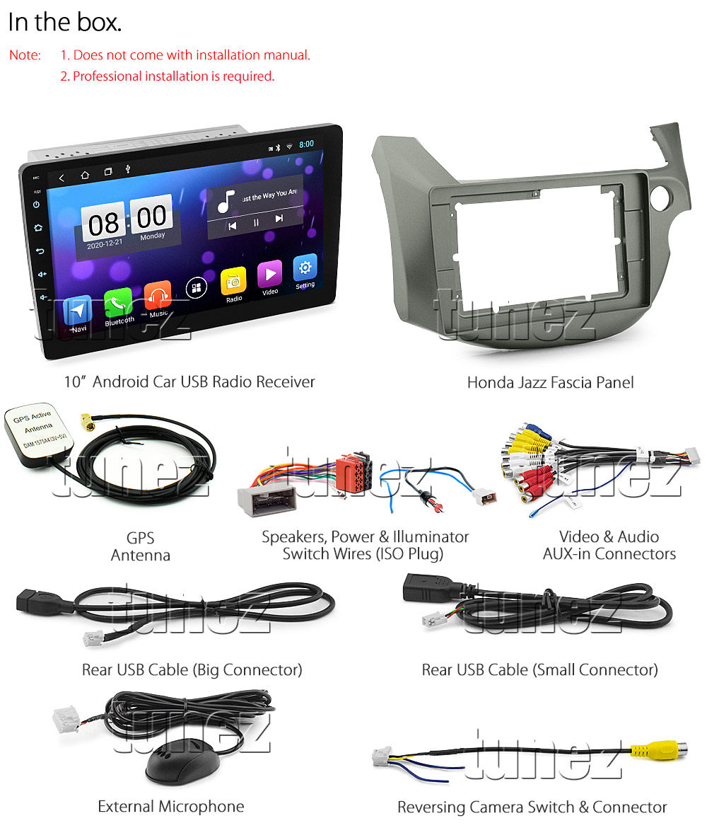 10" Android Car Player MP3 For Honda Fit Jazz GE 2008-2013 Stereo GPS