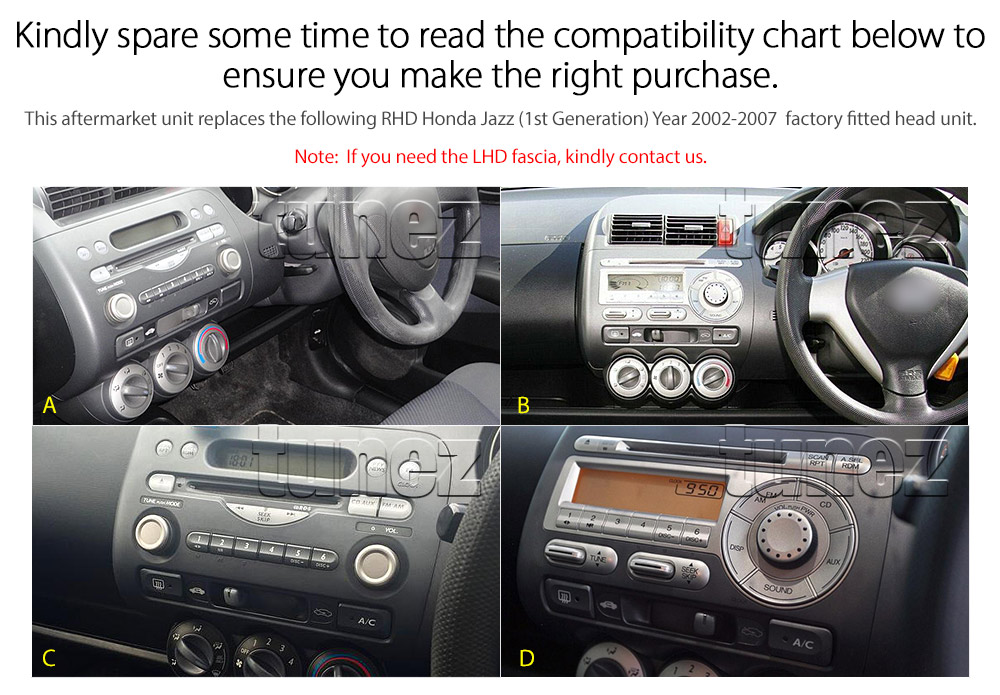 HJAZ20AND GPS Aftermarket Honda Jazz Fit 1st Generation Gen GD Chassis 2002 2003 2004 2005 2006 2007 capacitive 9 inches touchscreen Universal Double DIN Latest Australia UK European USA Original CarPlay Android Auto 10 Car USB player radio stereo 4G LTE WiFi head unit details Aftermarket External and Internal Microphone Bluetooth Europe Sat Nav Navi Plug and Play ISO Plug Wiring Harness Matching Fascia Kit Facia Free Reversing Camera Album Art ID3 Tag RMVB MP3 MP4 AVI MKV Full High Definition FHD 1080p DAB+ Digital Radio DAB + Connects2 CTSIZ001.2