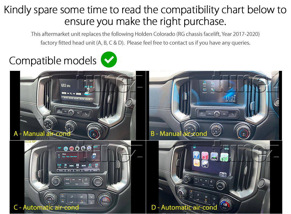 HRC10CP HRC10 GPS Aftermarket Holden Colorado RG Facelift Year 2017 2018 2019 2020 large 9-inch 9' touchscreen Universal Double DIN Latest Australia UK European USA Original CarPlay Android Auto 10 Car USB player radio stereo 4G LTE WiFi head unit details Aftermarket External and Internal Microphone Bluetooth Europe Sat Nav Navi Plug and Play ISO Plug Wiring Harness Matching Fascia Kit Facia Free Reversing Camera Album Art ID3 Tag RMVB MP3 MP4 AVI MKV Full High Definition FHD MyLink My Link 1080p DAB+ Digital Radio DAB + Connects2