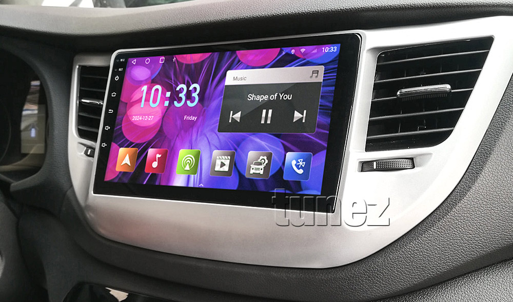 HTC02AND GPS Aftermarket Hyundai Tucson 3rd Generation Pre-Facelift TL chassis Year 2015 2016 2017 2018 9-inch touchscreen Universal Double DIN Latest Australia UK European USA Original CarPlay Android Auto 10 Car USB player radio stereo 4G LTE WiFi head unit details Aftermarket External and Internal Microphone Bluetooth Europe Sat Nav Navi Plug and Play ISO Plug Wiring Harness Matching Fascia Kit Facia Free Reversing Camera Album Art ID3 Tag RMVB MP3 MP4 AVI MKV Full High Definition FHD 1080p DAB+ Digital Radio DAB + Connects2 CTSIZ001.2