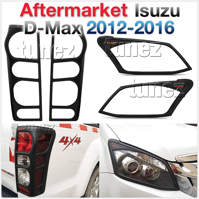 Front Tail Light Headlight Black Lamp Cover Isuzu D-Max 2012 2013 2014 RT50 DMax