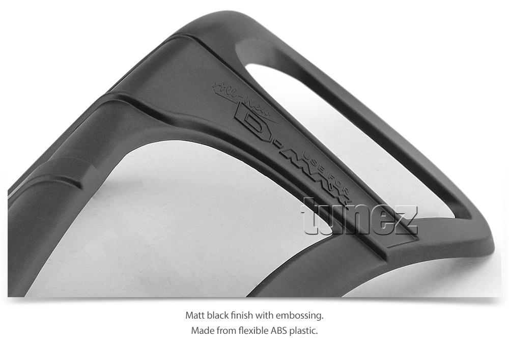 IDM06 ISUZU D-Max DMax RT50 RT-50 Series EX SX LS-U LS-M X-Runner 2012 2013 2014 2015 2016 Lamp Cover Eyelid ABS Plastic Matte Matt Black Night Edition Front Back Rear Tail Light Tail Lamp Head Light Headlight UK United Kingdom USA Australia Europe Set Kit For Car Aftermarket Pair