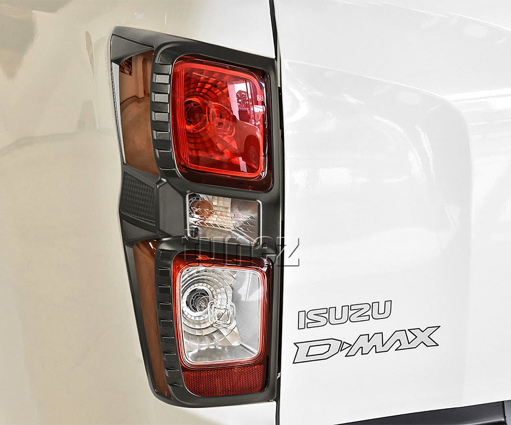 IDM11 Isuzu D-Max DMax RG RG01 Series SX LS-U LS-M High Ride X-Runner 2021 2022 2023 2024 2025 Lamp Cover Eyelid ABS Plastic Matte Matt Black Front Back Rear Tail Light Tail Lamp Head Light Headlight UK United Kingdom USA Australia Europe Set Kit For Car Aftermarket Pair