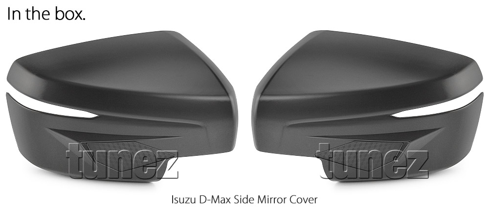 IDM12 Isuzu D-Max DMax RG RG01 Series SX LS-U LS-M High Ride X-Runner 2021 2022 2023 2024 Side Mirror Cover Guard Protector Cover ABS Trim 3rd Generation Gen Matt Matte Material Black OEM Fitting Aftermarket