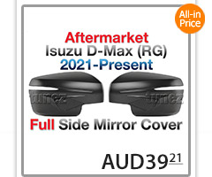 IDM12 Isuzu D-Max DMax RG RG01 Series SX LS-U LS-M High Ride X-Runner 2021 2022 2023 2024 Side Mirror Cover Guard Protector Cover ABS Trim 3rd Generation Gen Matt Matte Material Black OEM Fitting Aftermarket