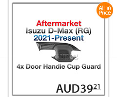 IDM13 Isuzu D-Max DMax RG RG01 Series SX LS-U LS-M High Ride X-Runner 2021 2022 2023 2024 Car Truck Matte Matt Black Edition Door Handle Cup Guard Protector Cover Passenger Front Rear Side For Aftermarket Set Pair Autotunez Tunez UK United Kingdom USA Australia Europe
