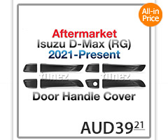 IDM15 Isuzu D-Max DMax RG RG01 Series SX LS-U LS-M High Ride X-Runner 2021 2022 2023 2024 Car Truck Matte Matt Black Edition Keyless Manual Entry Remote Door Handle Guard Protector Cover Passenger Front Rear Side For Aftermarket Set Pair Autotunez Tunez UK United Kingdom USA Australia Europe