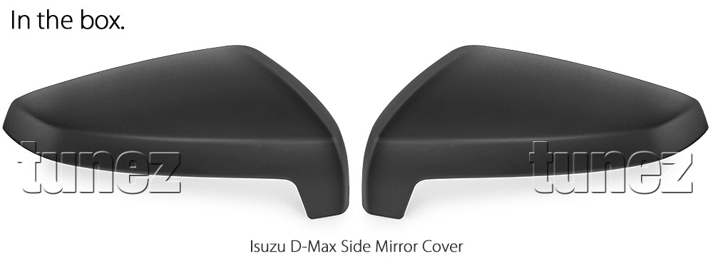 IDM18 Isuzu D-Max DMax RG RG01 Series SX LS-U LS-M High Ride X-Runner 2021 2022 2023 2024 Half Side Mirror Cover Guard Protector Cover ABS Trim 3rd Generation Gen Matt Matte Material Black OEM Fitting Aftermarket