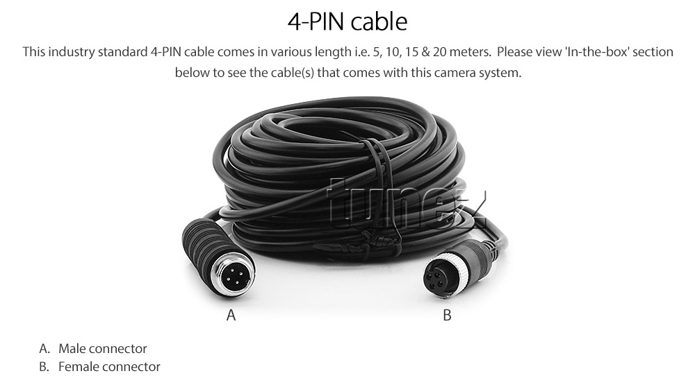 IRCAM4P05SUZI 12V 24V DC 2 Two Channel Advance 4-meter Suzi Coil Trailer Cable Caravan Camera System Motorhome Truck Bus Car Bus Van Lorry Goods Ute Parking Reversing Park Reverse Safety Camera Surveillance Sony Lense Lens CCD 12 Infrared Dome Mini LED Infrared Night Vision Day Pitch Black Condition Heavy Duty 18-Months Australian UK Warranty 7-inch View Screen TFT LCD digital monitor 4-Pin Waterproof video cable industry standard IP68 Dustproof CE FCC Approved RoHS Compliant Certified