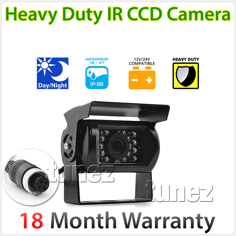IRCAM4P02 12V 24V DC 2 3 4 Channels Camera System Caravan Motorhome Truck Trailer Bus Car Bus Van Lorry Goods Parking Reversing Park Reverse Safety Camera Surveillance Sony Lense Lens CCD 18 LED Infrared Night Vision Day Pitch Black Condition Heavy Duty 18-Months Australian Warranty 7-inch Quad View Split Screen TFT LCD digital monitor 4-Pin Waterproof video cable industry standard IP68 Dustproof CE FCC Approved RoHS Compliant Certified Camera only