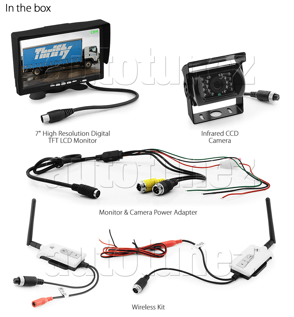 IRCAM4PWL Digital Wireless Advanced 12V 24V Receiver Transmitter 200m 200 meter DC Single 1 Channel Caravan Camera System Motorhome Truck Bus Car Bus Van Lorry Goods Ute Parking Reversing Park Reverse Safety Camera Surveillance Sony Lense Lens CCD 12 Infrared IR Dome Mini LED Infrared Night Vision Day Pitch Black Condition Heavy Duty 18-Months Australian UK Warranty 7-inch View Screen TFT LCD digital monitor 4-Pin Waterproof industry standard IP68 Dustproof CE FCC Approved RoHS Compliant Certified