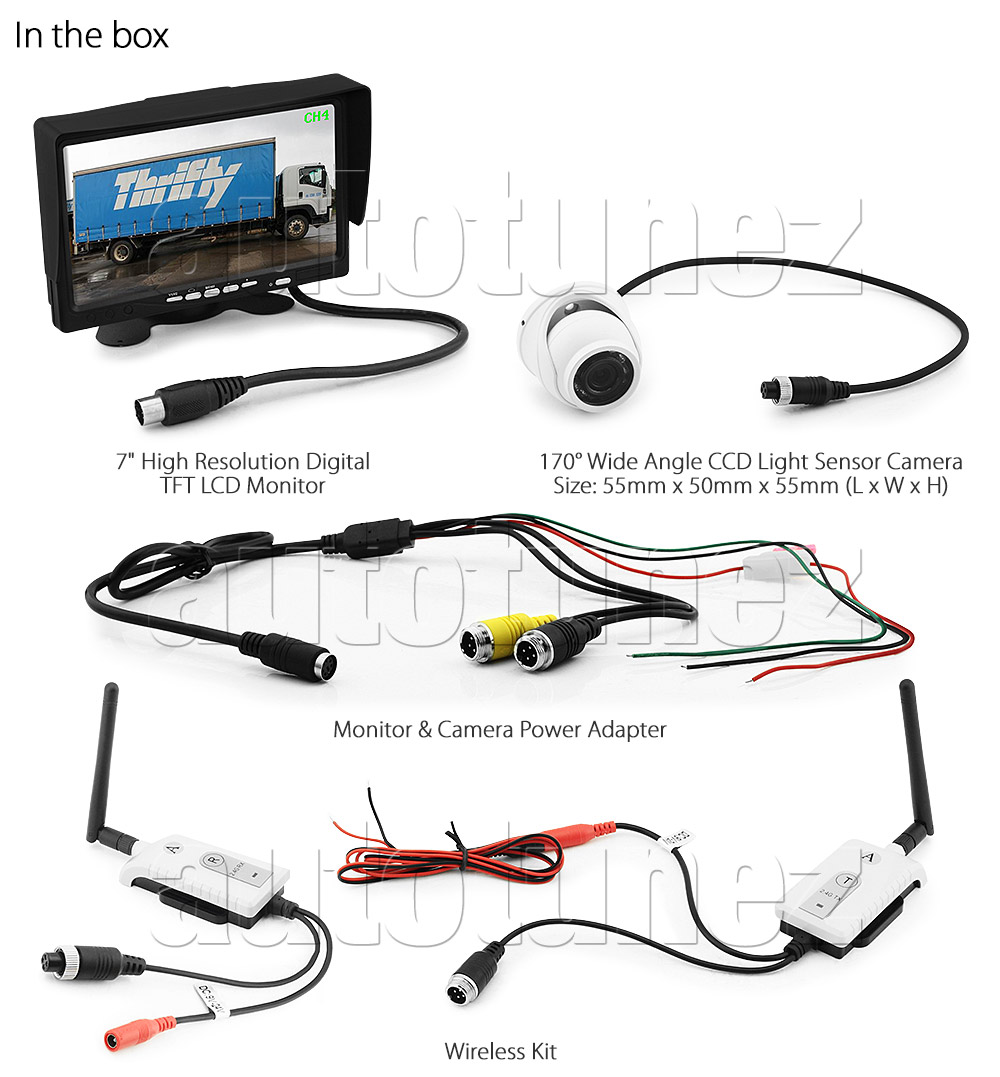 IRCAM4PWL-RD Digital Wireless Advanced 12V 24V Receiver Transmitter 200m 200 meter DC Single 1 Channel Caravan Camera System Motorhome Truck Bus Car Bus Van Lorry Goods Ute Parking Reversing Park Reverse Safety Camera Surveillance Sony Lense Lens CCD 12 Infrared IR Dome Mini LED Infrared Night Vision Day Pitch Black Condition Heavy Duty 18-Months Australian UK Warranty 7-inch View Screen TFT LCD digital monitor 4-Pin Waterproof industry standard IP68 Dustproof CE FCC Approved RoHS Compliant Certified