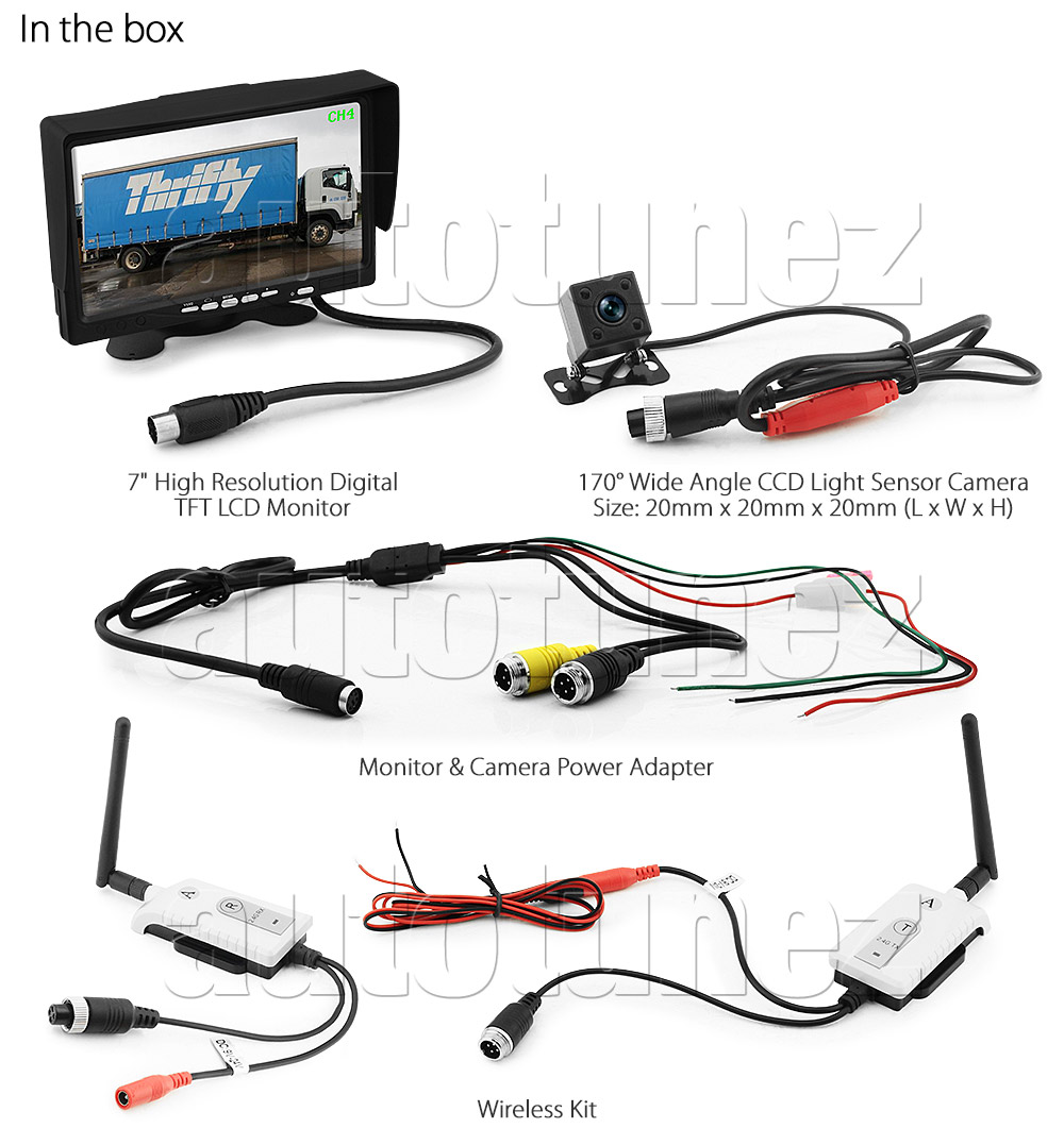 IRCAM4PWL-SQ Digital Wireless Advanced 12V 24V Receiver Transmitter 200m 200 meter DC Single 1 Channel Caravan Camera System Motorhome Truck Bus Car Bus Van Lorry Goods Ute Parking Reversing Park Reverse Safety Camera Surveillance Sony Lense Lens CCD 12 Infrared IR Dome Mini LED Infrared Night Vision Day Pitch Black Condition Heavy Duty 18-Months Australian UK Warranty 7-inch View Screen TFT LCD digital monitor 4-Pin Waterproof industry standard IP68 Dustproof CE FCC Approved RoHS Compliant Certified