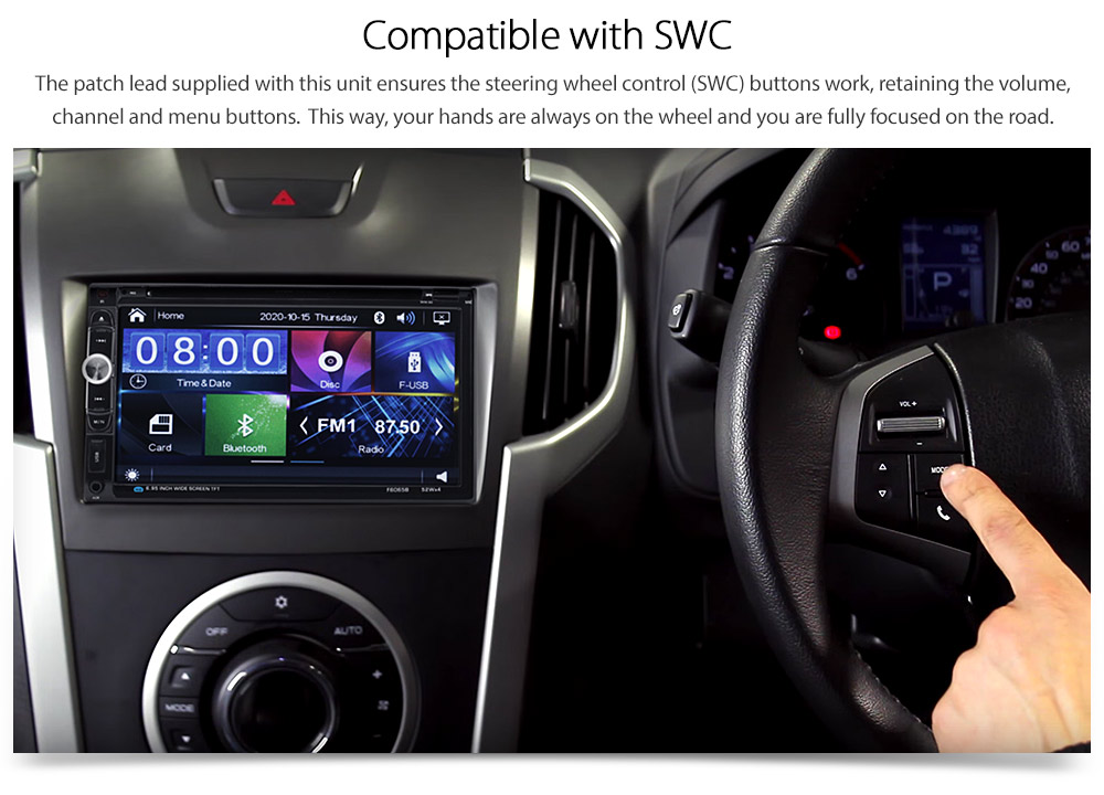ISZ08DVD 7-inch Aftermarket Isuzu D-Max MU-X Holden Chevrolet Colorado 2nd Generation Gen Europe European Australia Year 2012 2013 2014 2015 2016 2017 2018 Direct Loading design car DVD USB SD player MP4 MKV RMVB AVI 1080p Full High Definition FHD Album Art ID3 Tag RDS radio stereo head unit details Aftermarket External and Internal Microphone Bluetooth Free Reversing Camera UK United Kingdom Fascia Kit ISO Plug Wiring Harness Steering Wheel Control buttons Double DIN Patch Lead Connects2 CTSIZ001.2