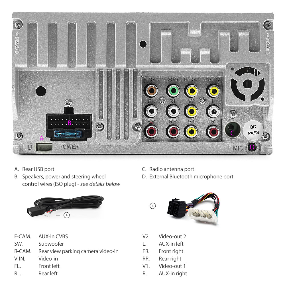 MBT10DVD Ford Ranger PJ PK Mazda BT-50 2006 2007 2008 2009 2010 2011 MK1 MK2 7-inch Double DIN Direct Loading design car DVD USB SD player radio stereo head unit details Aftermarket External and Internal Microphone Bluetooth MP3 MP4 AVI MKV RMVB Fascia Facia Kit Panel Trim ISO Plug Wiring Harness Reversing Camera 1080p FHD HD Full High Definition 3.5mm AUX-in Plug and Play Installation Dimension tunez tunezmart Patch Lead Compatible