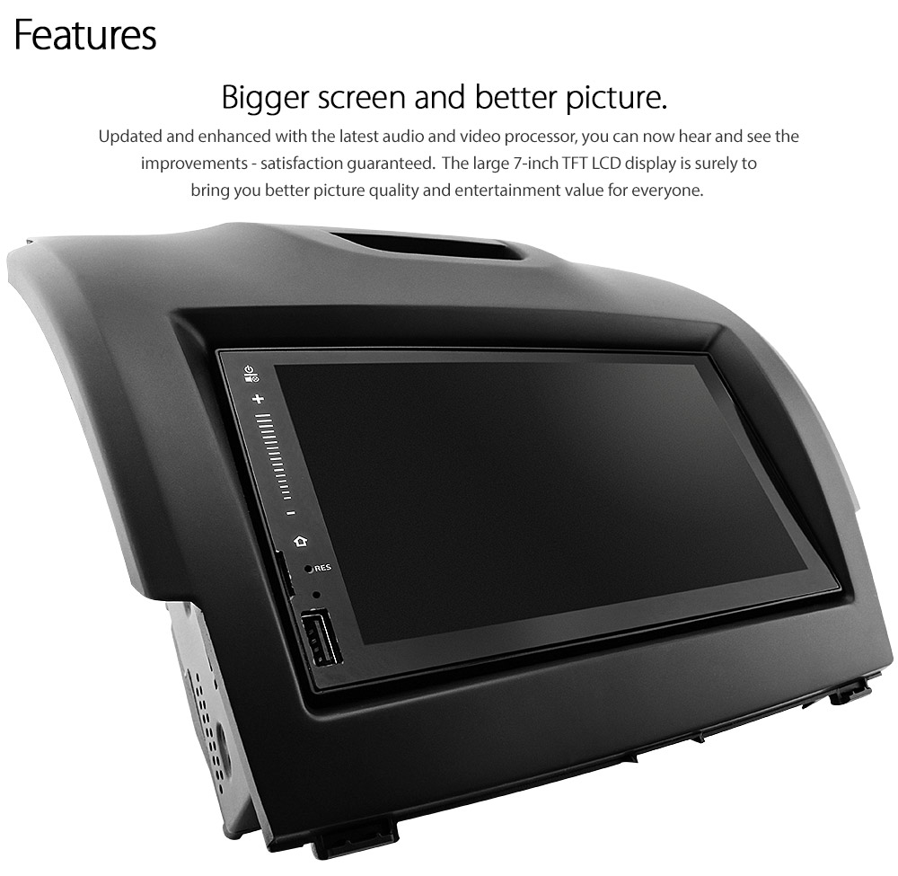 ISZ15AND GPS Aftermarket Isuzu D-Max MU-X Holden Chevrolet Colorado 2nd Generation Gen Europe European Australia USA Year 2012 2013 2014 2015 2016 2017 2018 2019 Original Android 7.1 Nougat car USB Charger 2.1A SD player radio stereo head unit details Aftermarket External and Internal Microphone Bluetooth Europe Sat Nav Navi Plug and Play ISO Plug Wiring Harness Matching Fascia Kit Facia Free Reversing Camera Album Art ID3 Tag RMVB MP3 MP4 AVI MKV Full High Definition FHD AirPlay Air Play MirrorLink Mirror Link 1080p DAB+ Digital Radio DAB + Double DIN Patch Lead Connects2 CTSIZ001.2