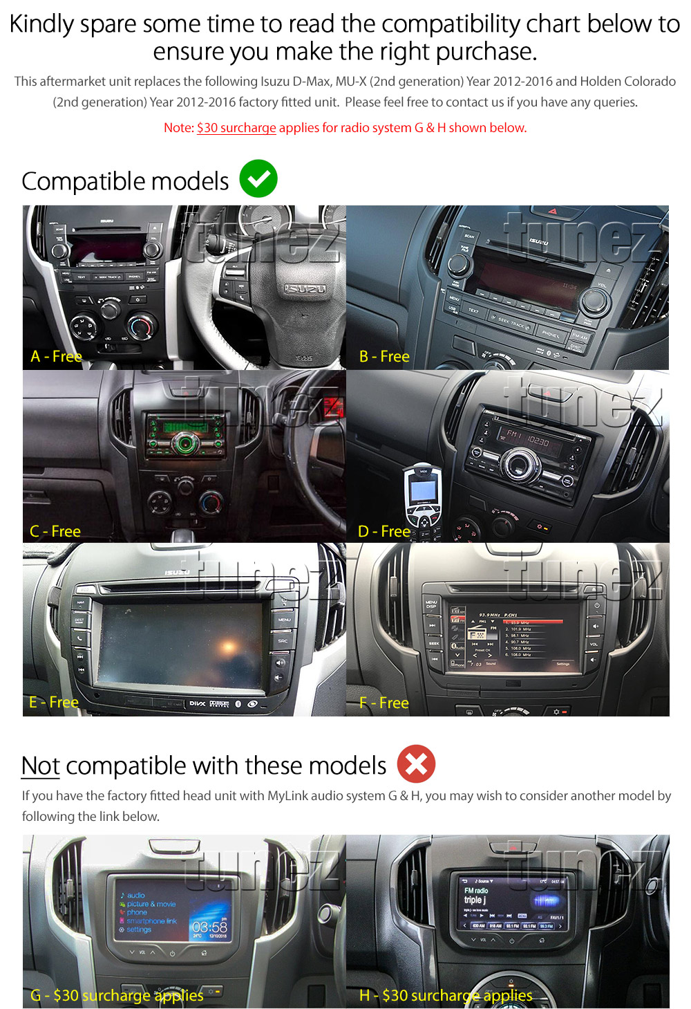 ISZ18CP ISZ18 Licensed Apple CarPlay Android Auto GPS Isuzu D-Max MU-X Holden Chevrolet Colorado 2nd Generation Gen Year 2012 2013 2014 2015 2016 2017 2018 2019 Super Large 9-inch 9