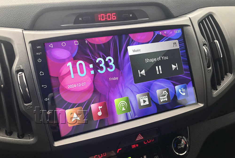 KS03AND GPS Aftermarket Kia Sportage SL 3rd Generation Gen 2010 2011 2012 2013 2014 2015 9-inch touchscreen Universal Double DIN Latest Australia UK European USA Original CarPlay Android Auto 10 Car USB player radio stereo 4G LTE WiFi head unit details Aftermarket External and Internal Microphone Bluetooth Europe Sat Nav Navi Plug and Play ISO Plug Wiring Harness Matching Fascia Kit Facia Free Reversing Camera Album Art ID3 Tag RMVB MP3 MP4 AVI MKV Full High Definition FHD 1080p DAB+ Digital Radio DAB + Connects2 CTSIZ001.2