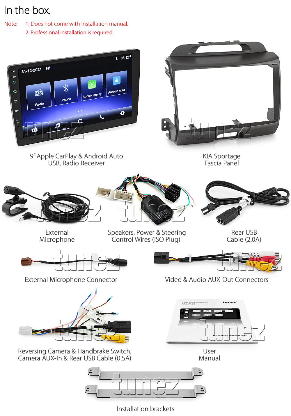 KS08CP KS08 Licensed Apple CarPlay Kia Sportage SL 3rd Generation Gen 2010 2011 2012 2013 2014 2015 Si Premium Platinum SLi Super Large 9-inch 9