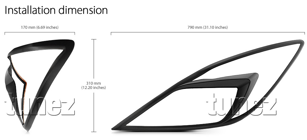 LCMBT01 Mazda BT-50 BT50 UP UR Series GT XT XTR Hi-Rider Lamp Cover Guard Protector Eyelid ABS Plastic Matte Matt Black Front Back Rear Tail Light Tail Lamp Head Light Headlight UK United Kingdom USA Australia Europe Set Kit For Car Aftermarket Pair 2011 2012 2013 2014 2015 2016 2017 2018 2019 2020