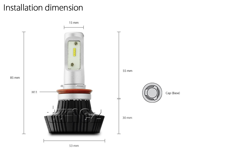 LEDH1101 H11 LED PGJ19-2 LUXEON Z ES ZES by Lumileds Philips Light Lamp Bulb Headlight Headlamp Head UK United Kingdom USA Australia Europe Front Fog Additional High Beam Low Hi Lo 6500K Daylight Colour Color Bright White Heat Sink Waterproof Dustproof 6063 Auluminium Alloy IP65 External Driver Detachable 2-Year Warranty 24-months Direct Replacement For Halogen and Xenon 4000lm 4000 lumens 25W 50W 100W 16000lm 16000 8000 8000lm