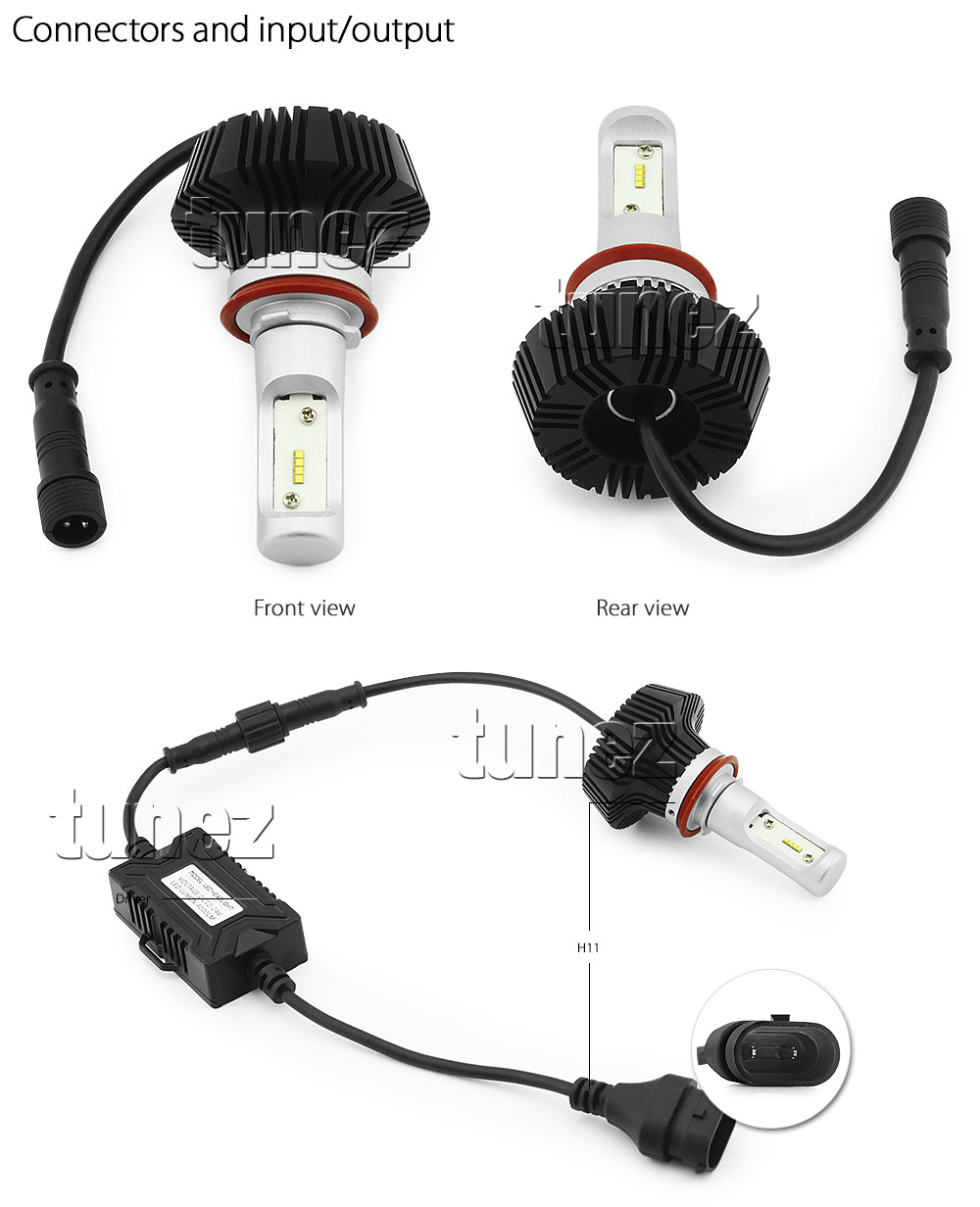 LEDH1101 H11 LED PGJ19-2 LUXEON Z ES ZES by Lumileds Philips Light Lamp Bulb Headlight Headlamp Head UK United Kingdom USA Australia Europe Front Fog Additional High Beam Low Hi Lo 6500K Daylight Colour Color Bright White Heat Sink Waterproof Dustproof 6063 Auluminium Alloy IP65 External Driver Detachable 2-Year Warranty 24-months Direct Replacement For Halogen and Xenon 4000lm 4000 lumens 25W 50W 100W 16000lm 16000 8000 8000lm