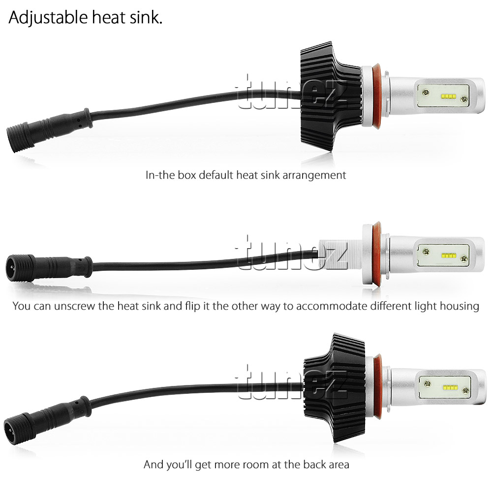 LEDH1101 H11 LED PGJ19-2 LUXEON Z ES ZES by Lumileds Philips Light Lamp Bulb Headlight Headlamp Head UK United Kingdom USA Australia Europe Front Fog Additional High Beam Low Hi Lo 6500K Daylight Colour Color Bright White Heat Sink Waterproof Dustproof 6063 Auluminium Alloy IP65 External Driver Detachable 2-Year Warranty 24-months Direct Replacement For Halogen and Xenon 4000lm 4000 lumens 25W 50W 100W 16000lm 16000 8000 8000lm