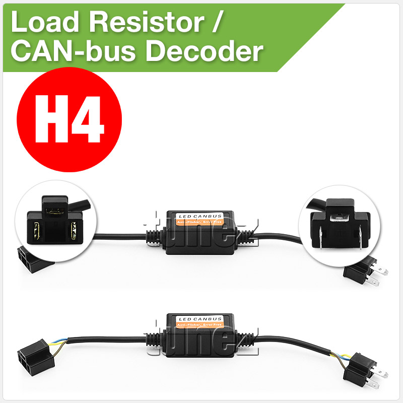 H4 9003 HB2 Car Kit LED Load Resistor CAN Bus Decoder CANBus Bulb Error Free