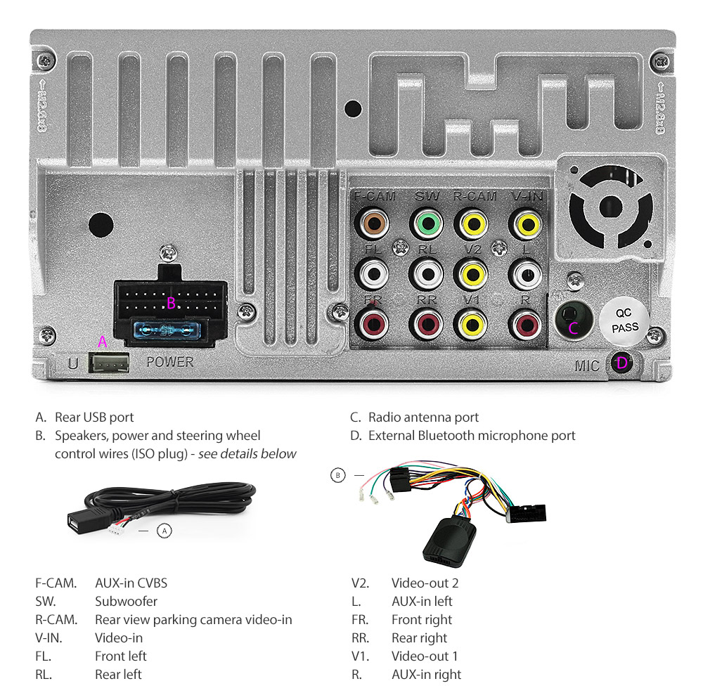 LRD05DVD Land Rover Disco Discovery 3 Freelander 2 Generation Gen Year 2005 2006 2007 2008 2009 2010 2011 7-inch Double-DIN car DVD CD USB SD Card player radio stereo head unit details Aftermarket RMVB MP3 MP4 720p External Bluetooth Microphone UK Europe Australia USA Fascia Facia Kit ISO Wiring Harness Free Reversing Camera High Definition 3.5mm AUX-in Plug and Play Installation Dimension tunez tunezmart Patch Lead Steering Wheel Control Compatible SWC CTSLR006.2 Connects2