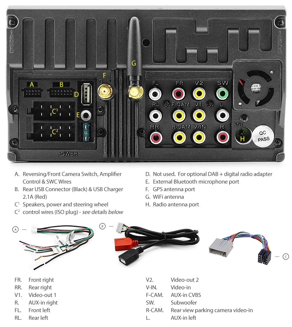 LRD12AND GPS Land Rover Freelander 1 first 1st Generation Gen Year 2004 2005 2006 2007 7-inch Universal Double DIN Latest Australia UK European USA Original Android 7.1 Nougat car USB Charger 2.1A SD player radio stereo head unit details Aftermarket External and Internal Microphone Bluetooth Europe Sat Nav Navi Plug and Play ISO Plug Wiring Harness Matching Fascia Kit Facia Free Reversing Camera Album Art ID3 Tag RMVB MP3 MP4 AVI MKV Full High Definition FHD Apple AirPlay Air Play MirrorLink Mirror Link 1080p DAB+ Digital Radio DAB + CTSLR004.2 L314 Connects2