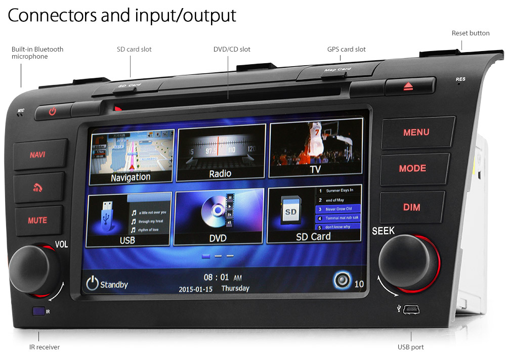 7" Mazda 3 BK Car DVD GPS DVB-T Player Stereo Radio Head Unit Digital