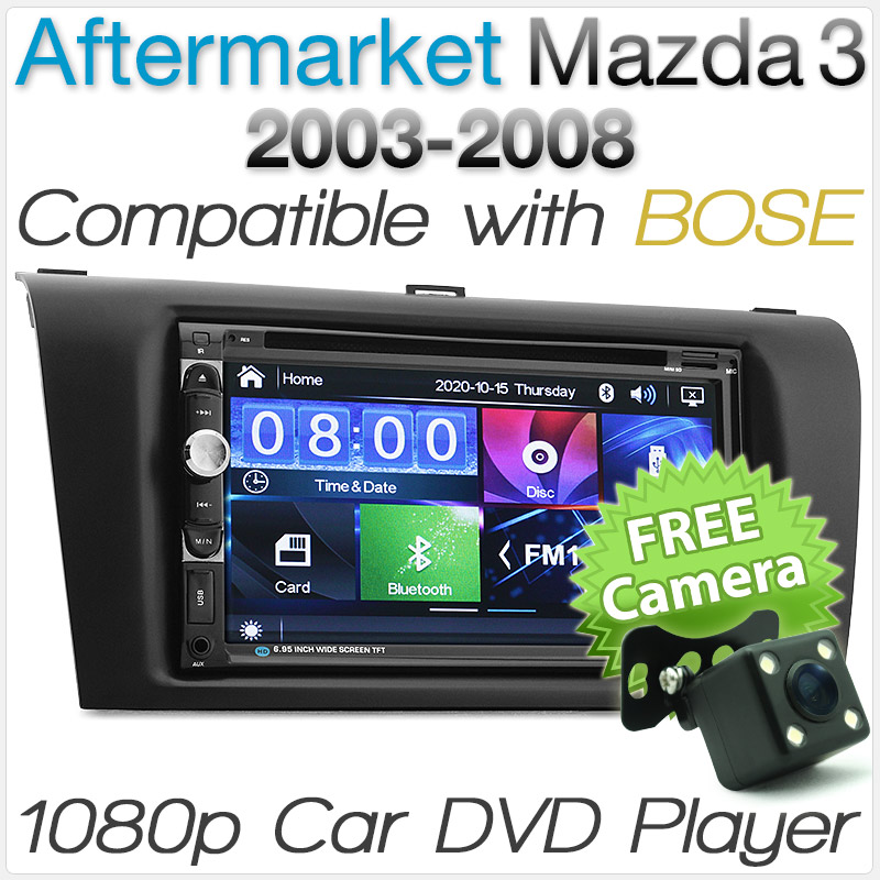 7" Car DVD Player CD MP3 For Mazda 3 2003-2008 BK Radio BOSE Stereo USB Fascia