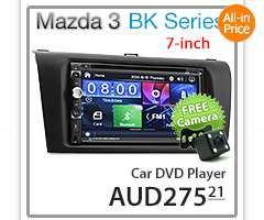 M307DVD Mazda3 Mazda 3 1st Generation BK1 BK2 BK Series 1 2 Gen Year 2003 2004 2005 2006 2007 7-inch Double-DIN car DVD CD USB SD Card player radio stereo head unit details Aftermarket MP4 MKV RMVB AVI 1080p Full High Definition FHD External Bluetooth Microphone UK Europe Australia USA Fascia Facia Kit Panel Trim ISO Wiring Harness Free Reversing Camera 3.5mm AUX-in Plug and Play Installation Dimension tunez tunezmart Patch Lead Steering Wheel Control Compatible SWC CTSMZ004.2 Connects2