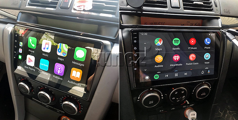 M316CP Licensed Apple CarPlay Android Auto GPS GPS Super Large 9-inch Mazda 3 1st Generation BK Series Year 2003 2004 2005 2006 2007 20089-inch Touch Screen IPS Capacitive Universal Double DIN Latest Australia UK European USA Original Car USB 2.0A Charge player radio stereo head unit Aftermarket External and Internal Microphone Bluetooth Europe Sat Nav Navi Plug and Play ISO Plug Wiring Harness Matching Fascia Kit Facia Free Reversing Camera Album Art ID3 Tag RMVB MP3 MP4 AVI MKV Full High Definition FHD AirPlay Air Play MirrorLink Mirror Link Connects2 CTSTY008.2 CTSTY00C CTSTY00CAMP CTSTY013.2