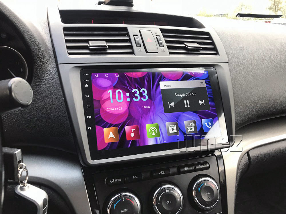 M601AND GPS Mazda Mazda6 6 GH 1 2 GH1 GH2 Series Chassis 2nd Generation Gen Year 2008 2009 2010 2011 2012 9-inch touchscreen Universal Double DIN Latest Australia UK European USA Original CarPlay Android Auto 10 Car USB player radio stereo 4G LTE WiFi head unit details Aftermarket External and Internal Microphone Bluetooth Europe Sat Nav Navi Plug and Play ISO Plug Wiring Harness Matching Fascia Kit Facia Free Reversing Camera Album Art ID3 Tag RMVB MP3 MP4 AVI MKV Full High Definition FHD 1080p DAB+ Digital Radio DAB + Connects2 CTSIZ001.2