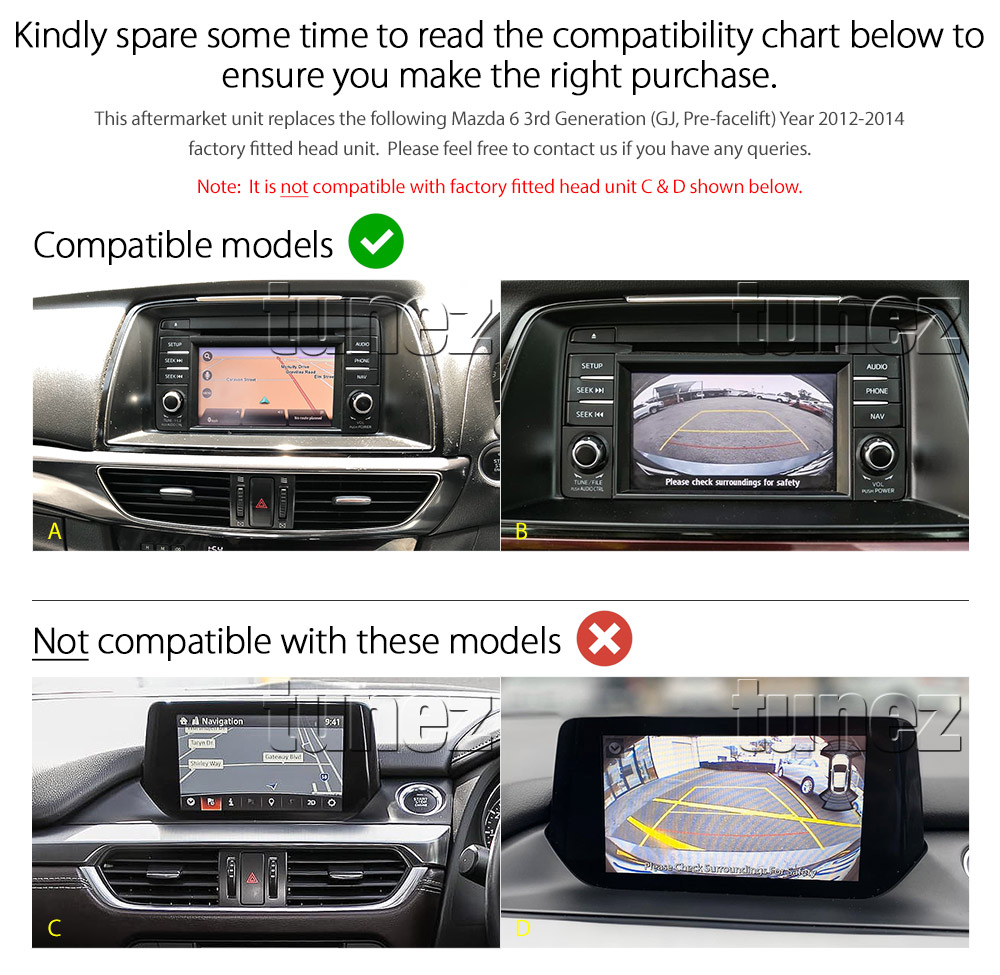 M602AND GPS Aftermarket Mazda Mazda6 6 GJ Series Chassis 3rd Generation Gen Pre Facelift Year 2012 2013 2014 large 9-inch 9' touchscreen Universal Double DIN Latest Australia UK European USA Original CarPlay Android Auto 10 Car USB player radio stereo 4G LTE WiFi head unit details Aftermarket External and Internal Microphone Bluetooth Europe Sat Nav Navi Plug and Play ISO Plug Wiring Harness Matching Fascia Kit Facia Free Reversing Camera Album Art ID3 Tag RMVB MP3 MP4 AVI MKV Full High Definition FHD MyLink My Link 1080p DAB+ Digital Radio DAB + Connects2 CTSIZ001.2