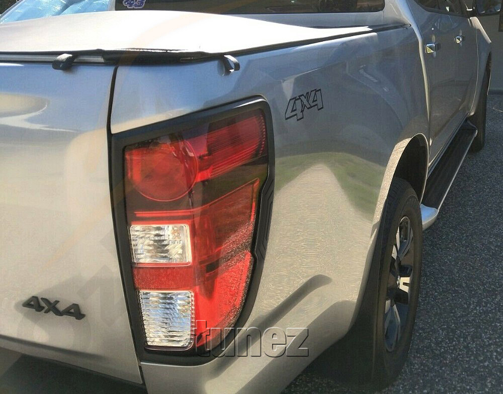 MBM02 Mazda BT-50 BT50 TF Chassis GT SP Thunder XS XT XTR UK United Kingdom USA Australia Europe Matte Matt Black Night Dark Sky Series Edition Front Rear Head Tail Light Lamp Headlight Headlamp Taillight Guard Protector Cover For Car Aftermarket Set Pair 2020 2021 2022 2023 2024 2025 2026 2027 2028