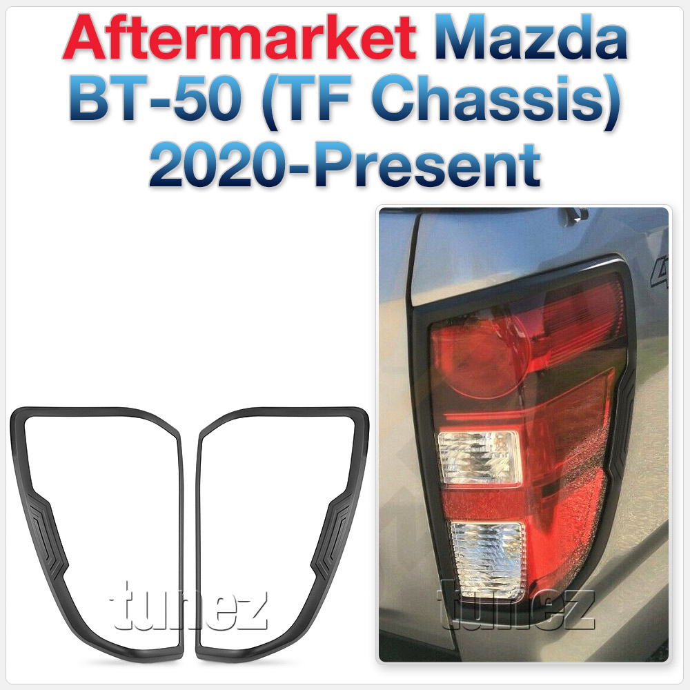 MBM02 Mazda BT-50 BT50 TF Chassis GT SP Thunder XS XT XTR UK United Kingdom USA Australia Europe Matte Matt Black Night Dark Sky Series Edition Front Rear Head Tail Light Lamp Headlight Headlamp Taillight Guard Protector Cover For Car Aftermarket Set Pair 2020 2021 2022 2023 2024 2025 2026 2027 2028