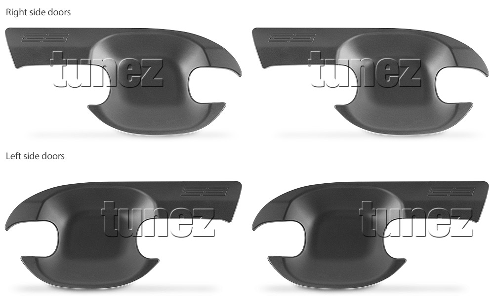 MBM03 Mazda BT-50 BT50 TF Chassis GT SP Thunder XS XT XTR Tunez UK United Kingdom USA Australia Europe Matte Matt Black Door Handle Cup Bowl Guard Protector Cover Front Rear Side For Car Aftermarket Set 2020 2021 2022 2023 2024 2025 2026 2027 2028