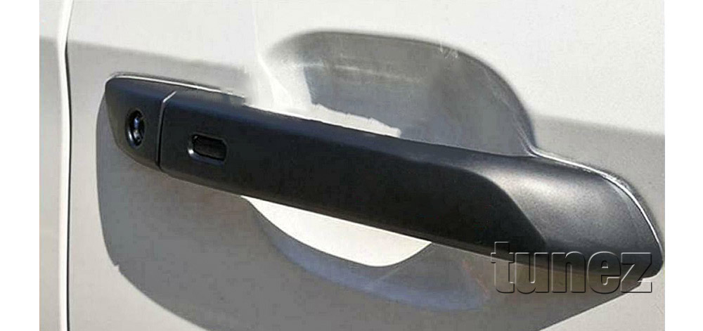 MBM05 Mazda BT-50 BT50 TF Chassis GT SP Thunder XS XT XTR UK United Kingdom USA Australia Europe Matte Matt Black Night Dark Sky Series Edition Keyless Smart Manual Smart Key Door Handle Passenger Front Rear Side Cover Guard Protector For Car Aftermarket Set Pair 2020 2021 2022 2023 2024 2025 2026 2027 2028