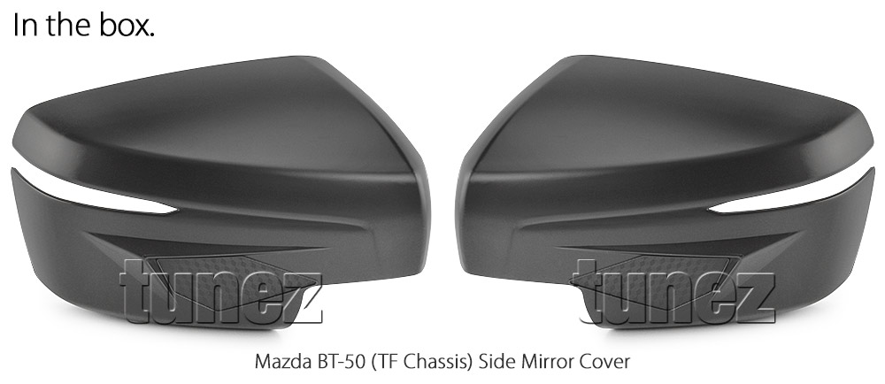 MBM08 Mazda BT-50 BT50 TF Chassis GT SP Thunder XS XT XTR 2021 2022 2023 2024 Side Mirror Cover Guard Protector Cover ABS Trim 3rd Generation Gen Matt Matte Material Black OEM Fitting Aftermarket