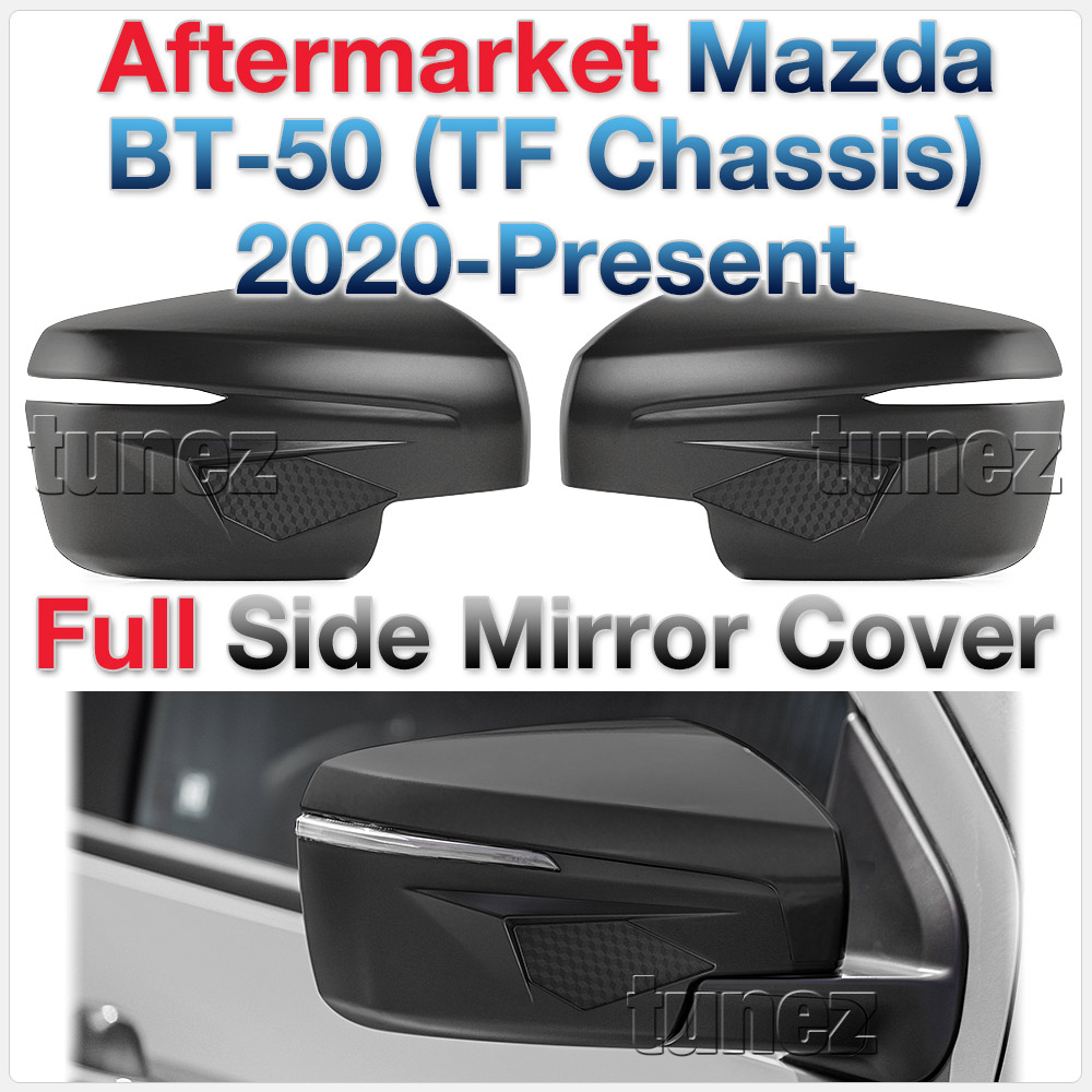 MBM08 Mazda BT-50 BT50 TF Chassis GT SP Thunder XS XT XTR 2021 2022 2023 2024 Side Mirror Cover Guard Protector Cover ABS Trim 3rd Generation Gen Matt Matte Material Black OEM Fitting Aftermarket