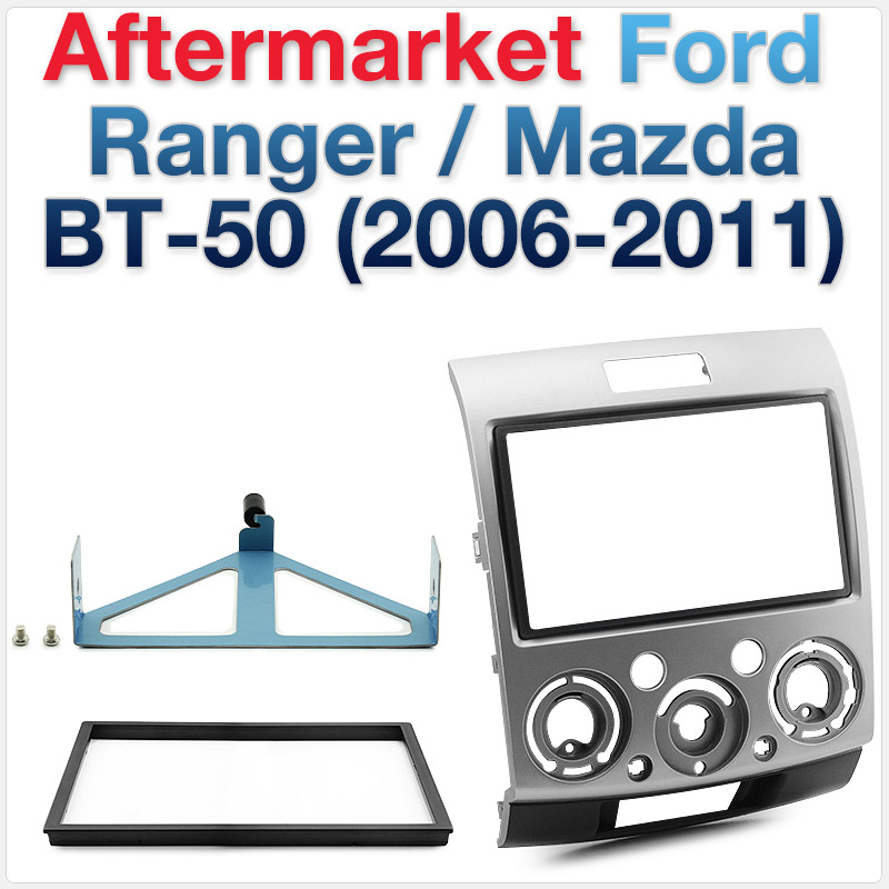 MBT05-FAS-ISO Ford Ranger PJ PK Mazda BT-50 UN 2006 2007 2008 2009 2010 2011 MK1 7-inch Double 2 DIN car DVD player radio stereo head unit Fascia Facia Trim Plate Kit Installation Bracket Holder ISO Plug Wiring Harness Plug and Play