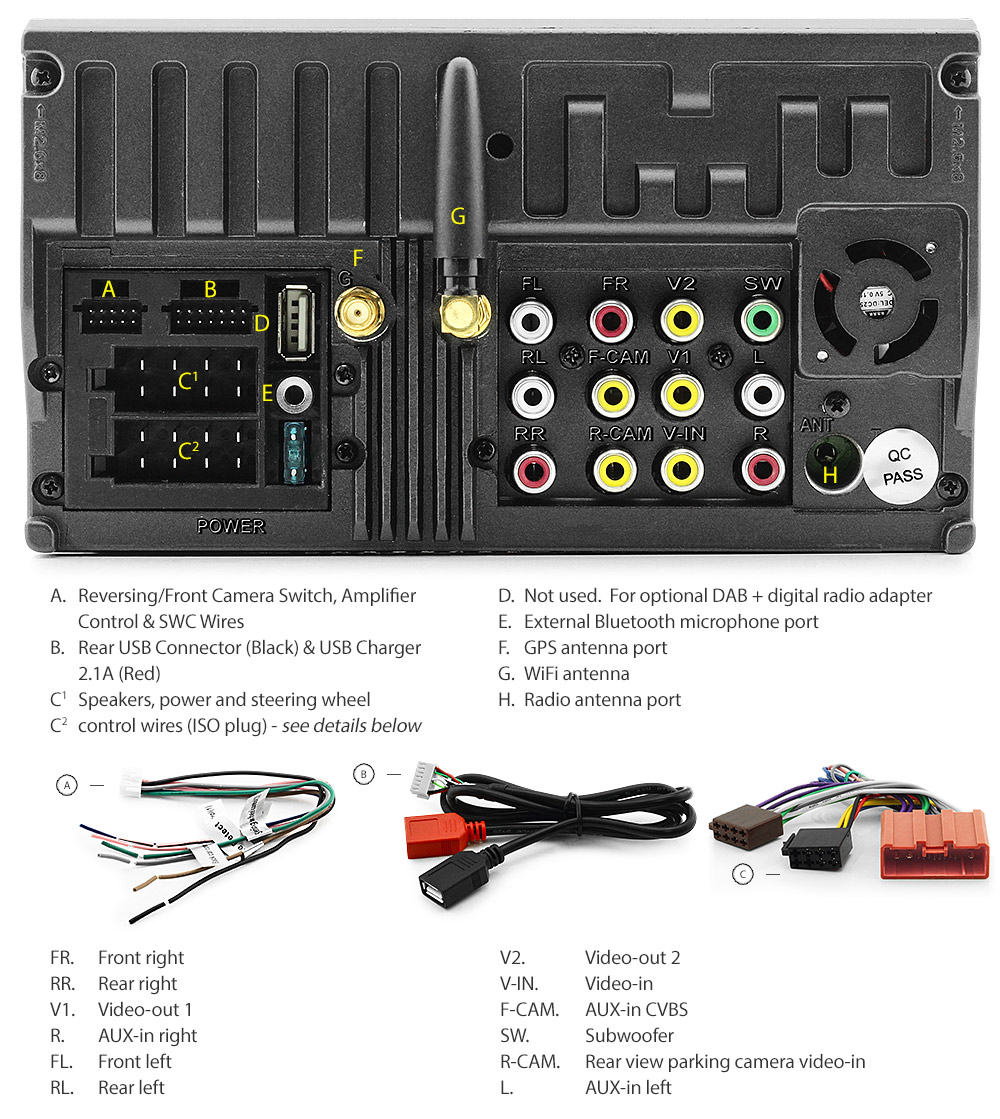 MBT19AND GPS Ford Ranger PJ PK Mazda BT-50 UN 2006 2007 2008 2009 2010 2011 7-inch Universal Double DIN Latest Australia UK European USA Original Android 7.1 Nougat car USB Charger 2.1A SD player radio stereo head unit details Aftermarket External and Internal Microphone Bluetooth Europe Sat Nav Navi Plug and Play ISO Plug Wiring Harness Matching Fascia Kit Facia Free Reversing Camera Album Art ID3 Tag RMVB MP3 MP4 AVI MKV Full High Definition FHD AirPlay Air Play MirrorLink Mirror Link 1080p DAB+ Digital Radio DAB +